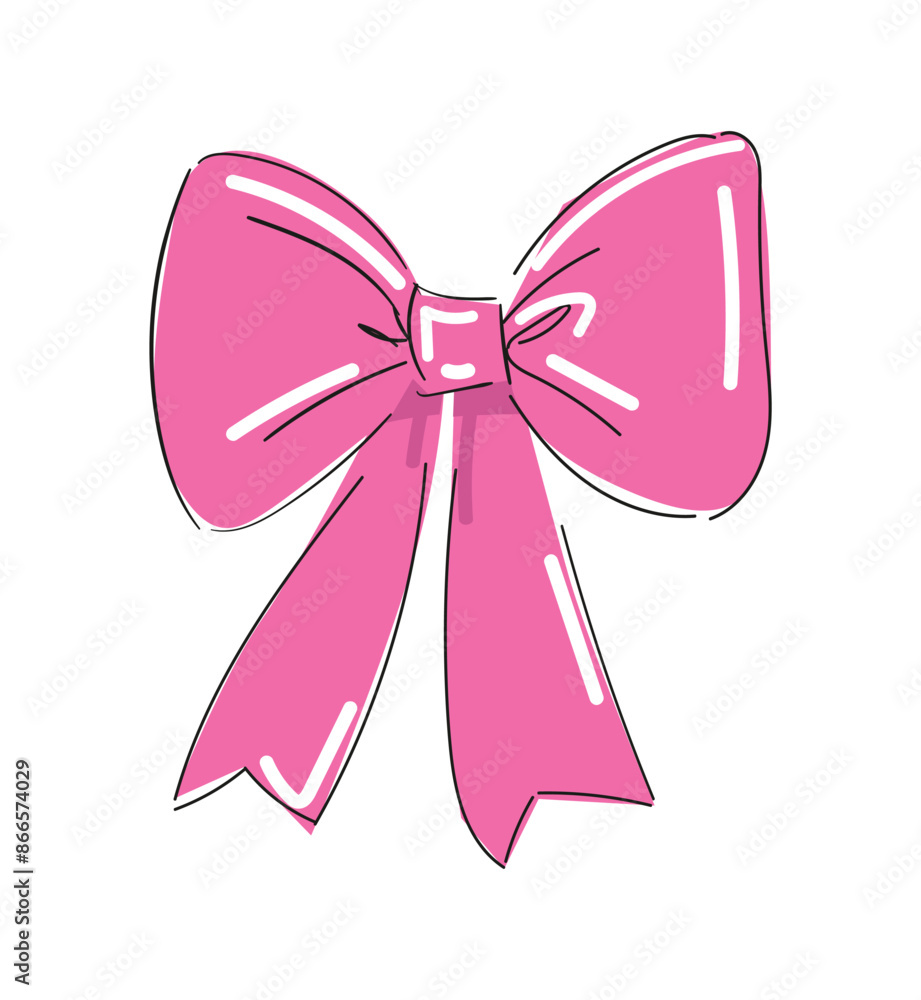 Hand drawn sketch Bow, Red Bow Isolated On White Background Hand drawn sketch Bow, Red Bow Isolated On White Background