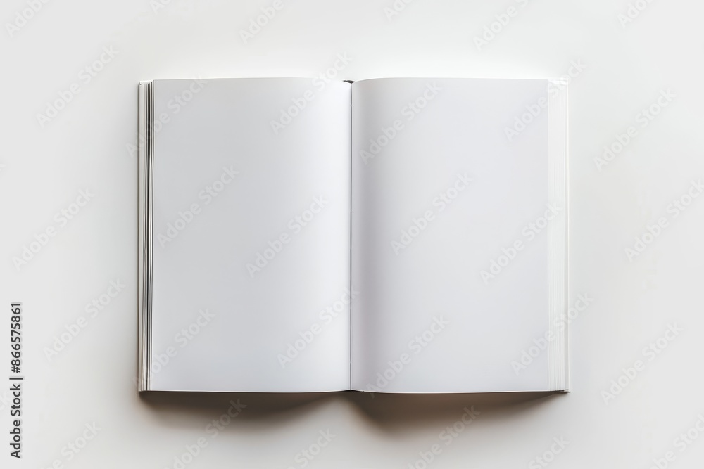 Blank square book mockup on white textured paper Blank square book mockup on white textured paper