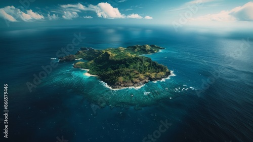 Remote Island Sanctuary from the Sky: Pristine Beaches and Rich Vegetation Offering Peace and Exploration Opportunities