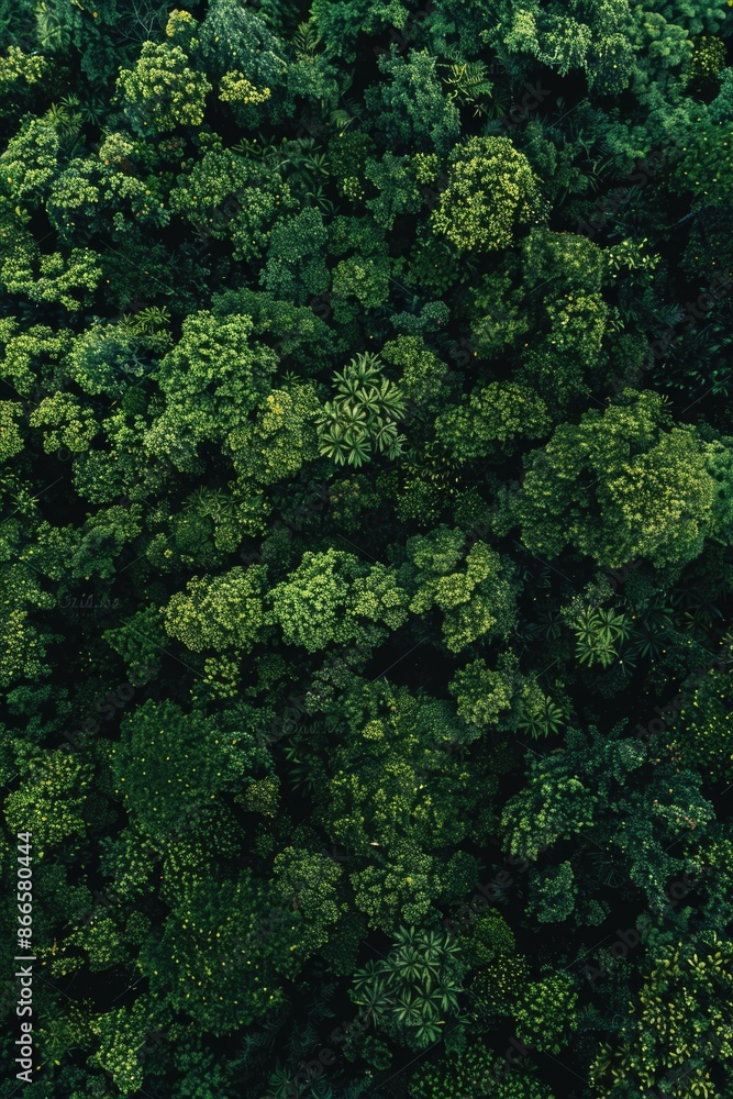 A lush green forest with trees of various sizes A lush green forest with trees of various sizes