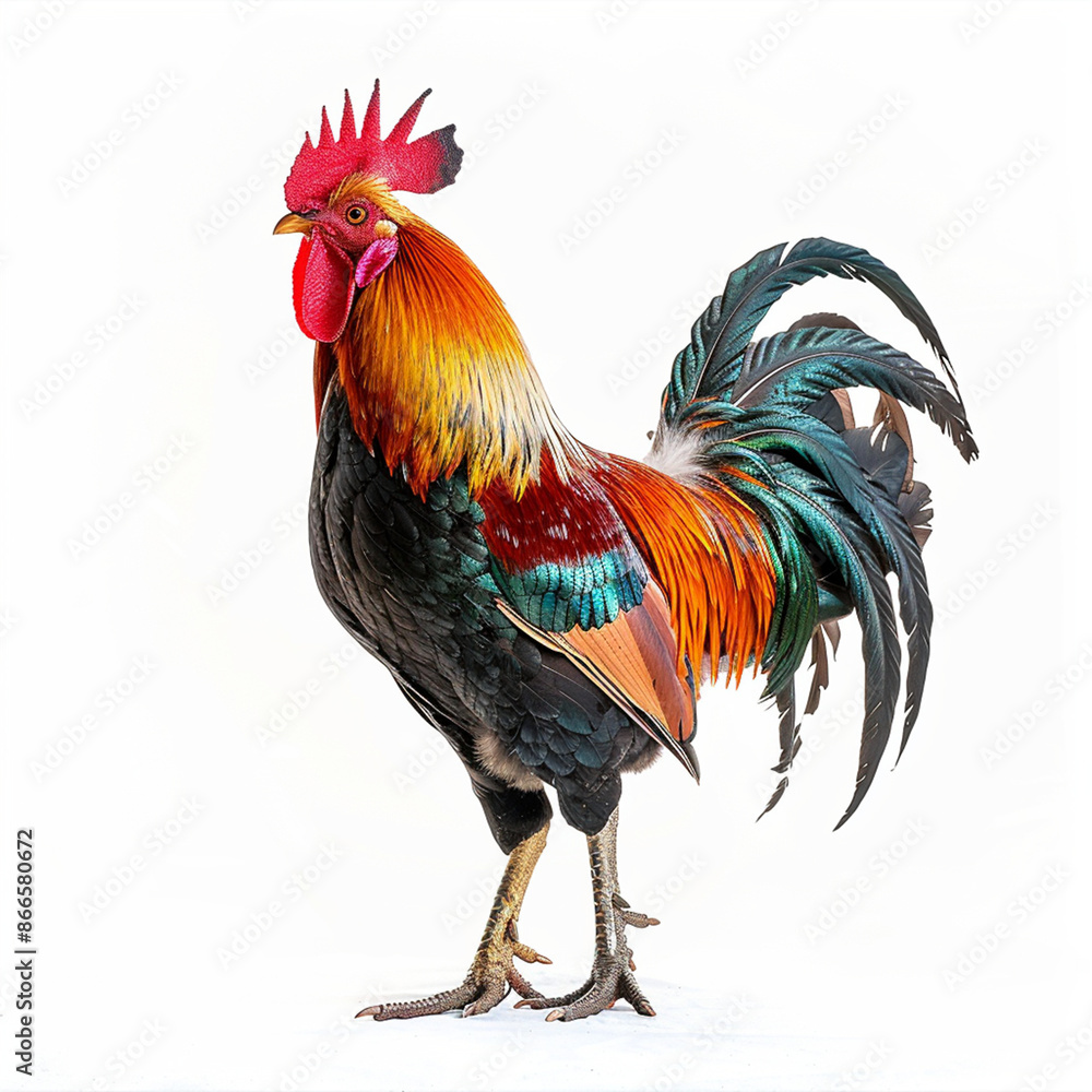 Fototapeta premium rooster isolated on white background