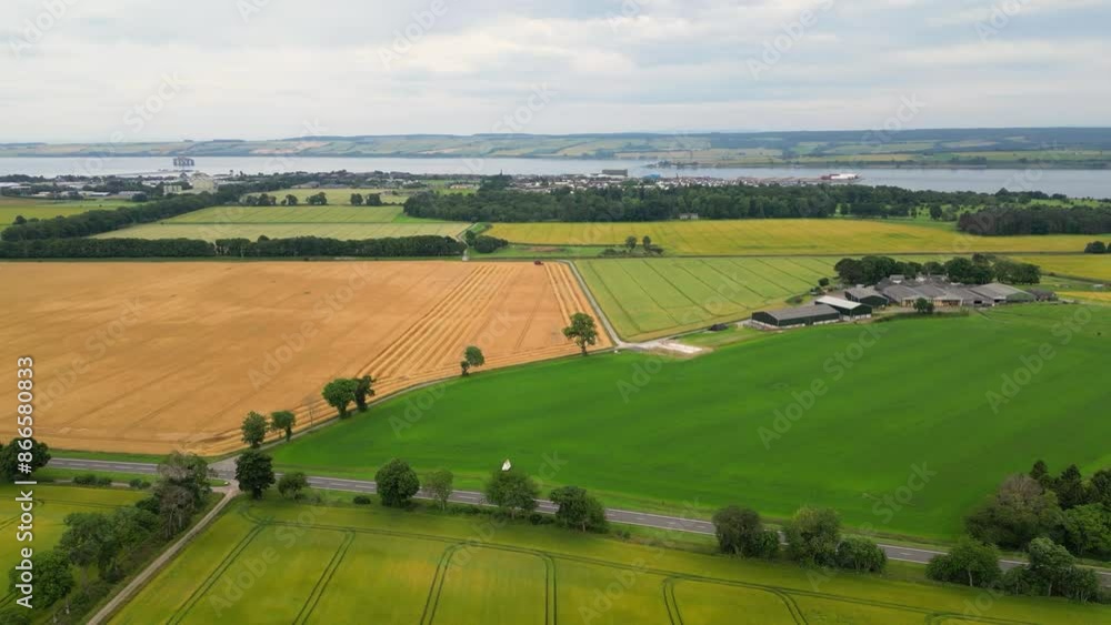 agriculture fields harvesting wheat backwards drone aerial agriculture fields harvesting wheat backwards drone aerial
