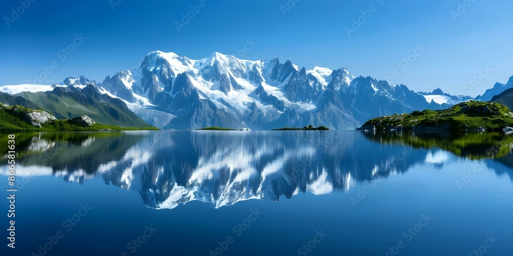 Mont Blanc and Lac Vert near Chamonix France A Picturesque View. Concept Mont Blanc, Lac Vert, Chamonix France, Scenic View, Mountain Landscape Mont Blanc and Lac Vert near Chamonix France A Picturesque View. Concept Mont Blanc, Lac Vert, Chamonix France, Scenic View, Mountain Landscape