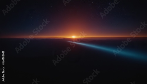 Beautiful light flares. Glowing streaks on dark background © soyibakter