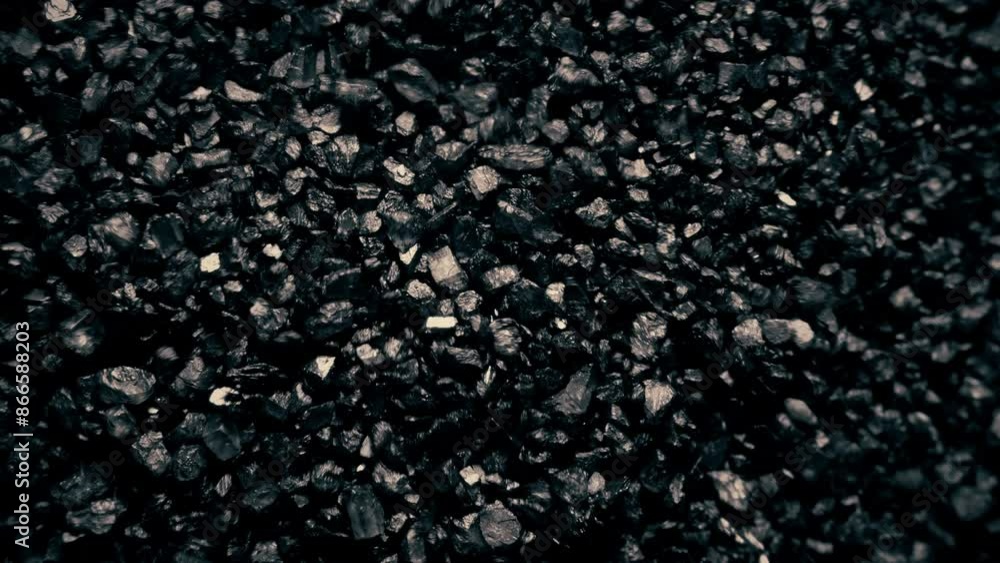 Close-up of a black sand surface moving.