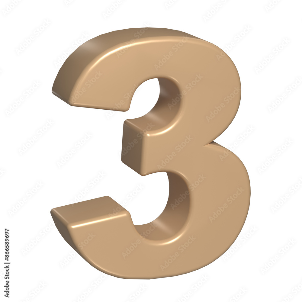 3d number three 3 golden or bronze shining typography symbol or sign template, realistic illustration. Gold third digit or figure for numbering 3d number three 3 golden or bronze shining typography symbol or sign template, realistic illustration. Gold third digit or figure for numbering