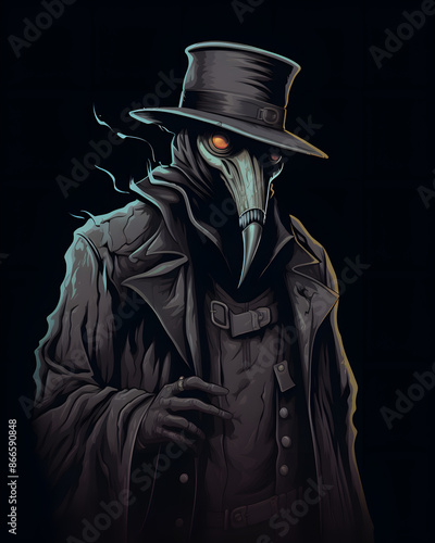 Plague doctor lurked in the shadows