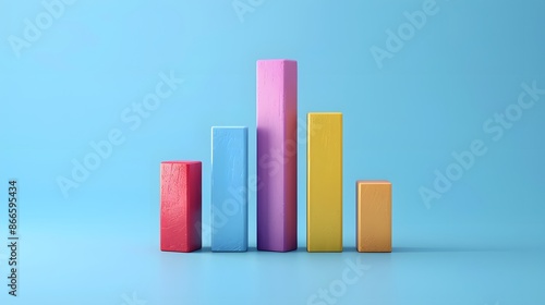 Colorful 3D bar chart illustration on a blue background, representing data visualization, business, and statistical growth. Free Download Colorful 3D bar chart illustration on a blue background, representing data visualization, business, and statistical growth. - GFXLoad