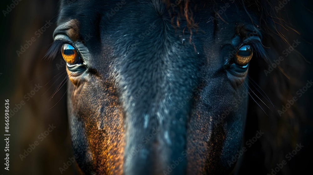 Expressive horse eyes and mane. Expressive horse eyes and mane.