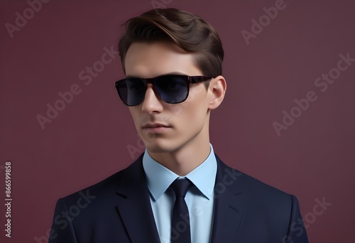 Man in suit on clean background