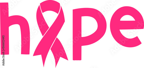 Hope Cancer awareness ribbon 
