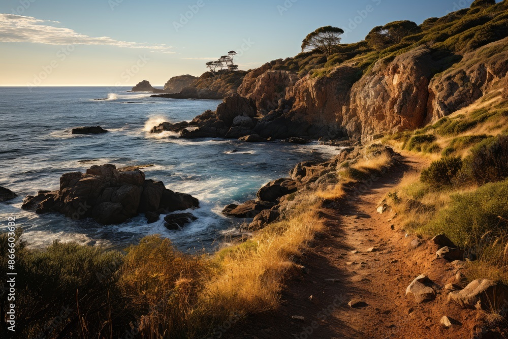 Margaret River, Australia, the Cape to Cape Trail, for spectacular coastal walks., generative IA Margaret River, Australia, the Cape to Cape Trail, for spectacular coastal walks., generative IA