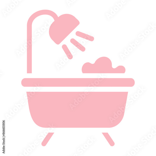 Bathtub icon with color style