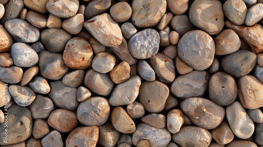 Smooth River Rocks of Various Sizes in Natural Outdoor Setting Smooth River Rocks of Various Sizes in Natural Outdoor Setting