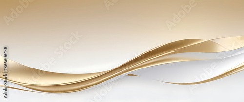 Abstract white gold Gradient background luxury with golden line wave that looks modern blurry background. ai