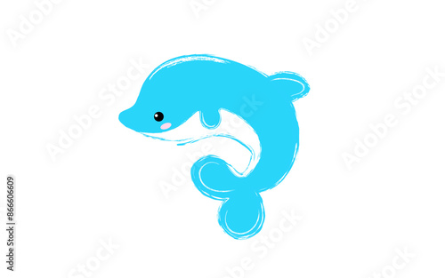 dolphin children's drawing vector