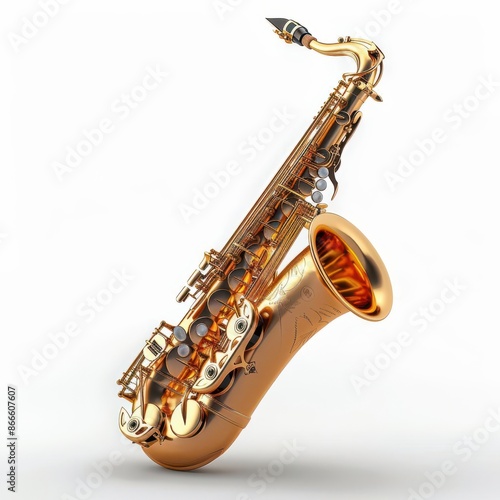 golden saxophone with a black and white tuner