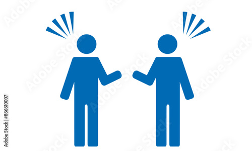 会話する人　人物ピクトグラム　シルエット	