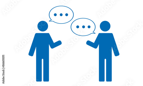 会話する人　人物ピクトグラム　シルエット　吹き出し