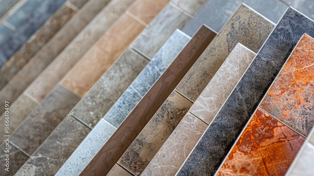 For home renovation works, a new kitchen and bathroom tile showroom display demonstrates new tile options for floors and walls. For home renovation works, a new kitchen and bathroom tile showroom display demonstrates new tile options for floors and walls.