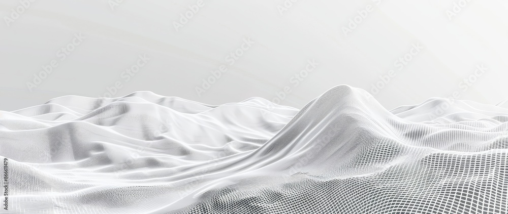 Fototapeta premium Futuristic abstract wave. 3D rendering of abstract digital background. Network connection structure. Big data. Abstract digital background.