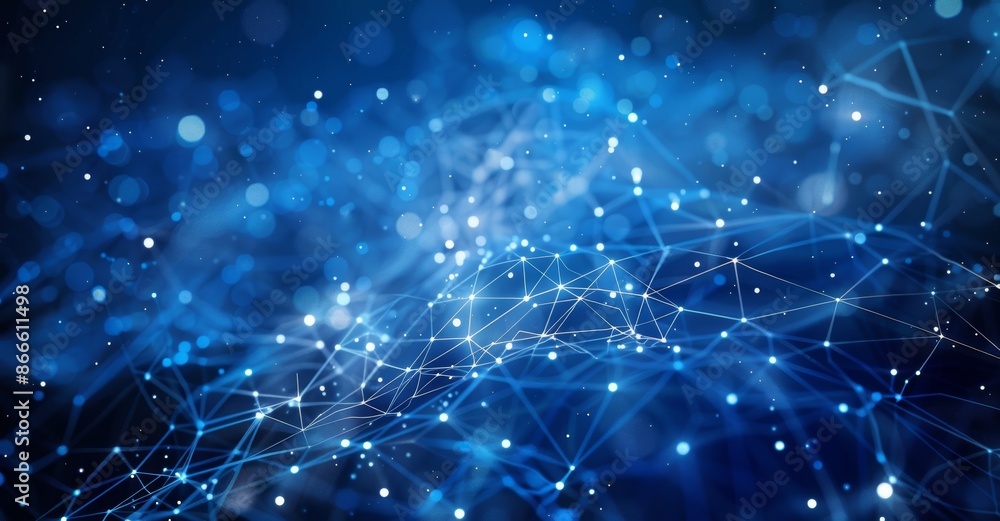 Fototapeta premium Abstract technology background based on printed circuit boards. Achieved depth of field and bokeh. Internet connections, cloud computing, neural networks, big data. 3D rendering.