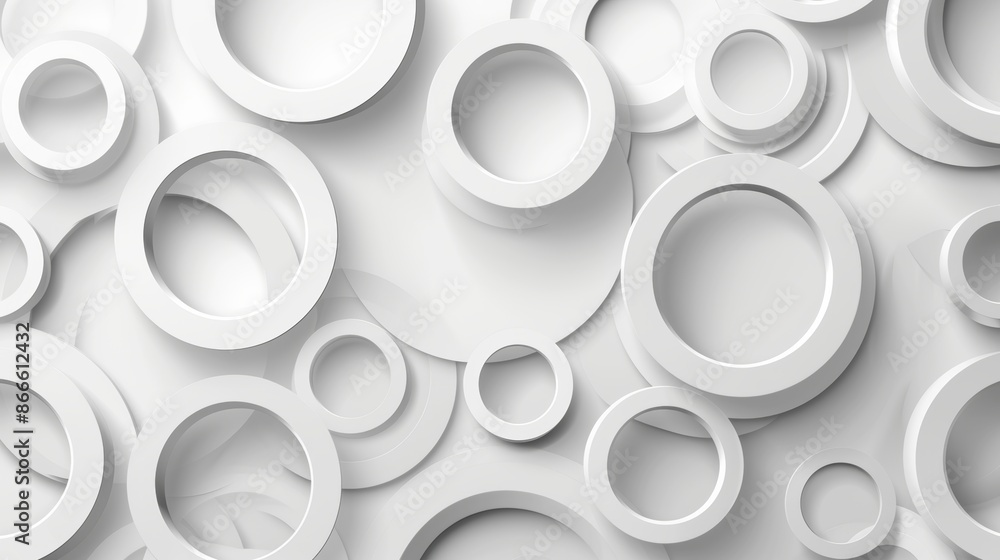 Material style white rings abstract pattern for web template backgrounds, brochure covers, or app backgrounds. Geometric 3D illustration. Material style white rings abstract pattern for web template backgrounds, brochure covers, or app backgrounds. Geometric 3D illustration.