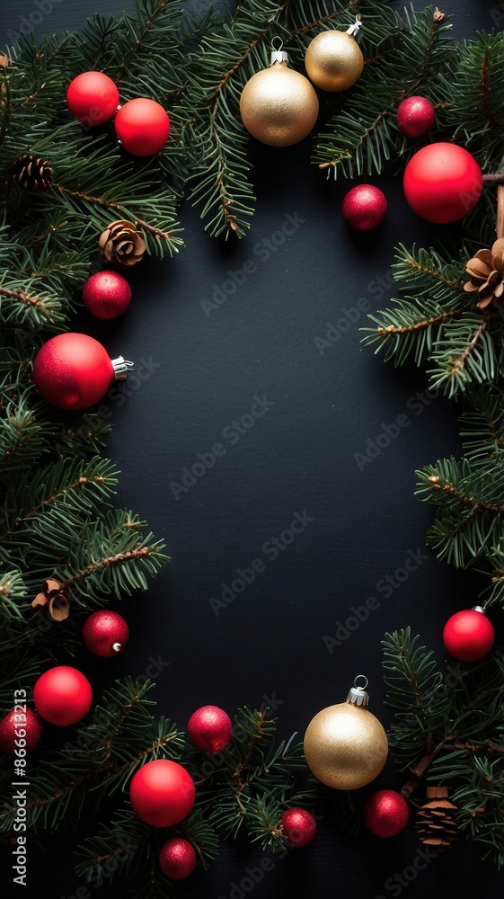 christmas background with branches and decorations christmas background with branches and decorations