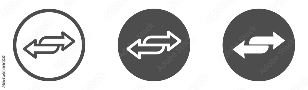 Arrows data transfer vector icons. Double arrow icons set Arrows data transfer vector icons. Double arrow icons set