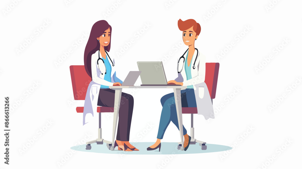Patient and doctor consultation. Woman sitting Patient and doctor consultation. Woman sitting