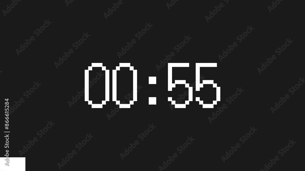1 Minute Countdown Timer White Numbers on a Black Background 1 Minute Countdown Timer White Numbers on a Black Background