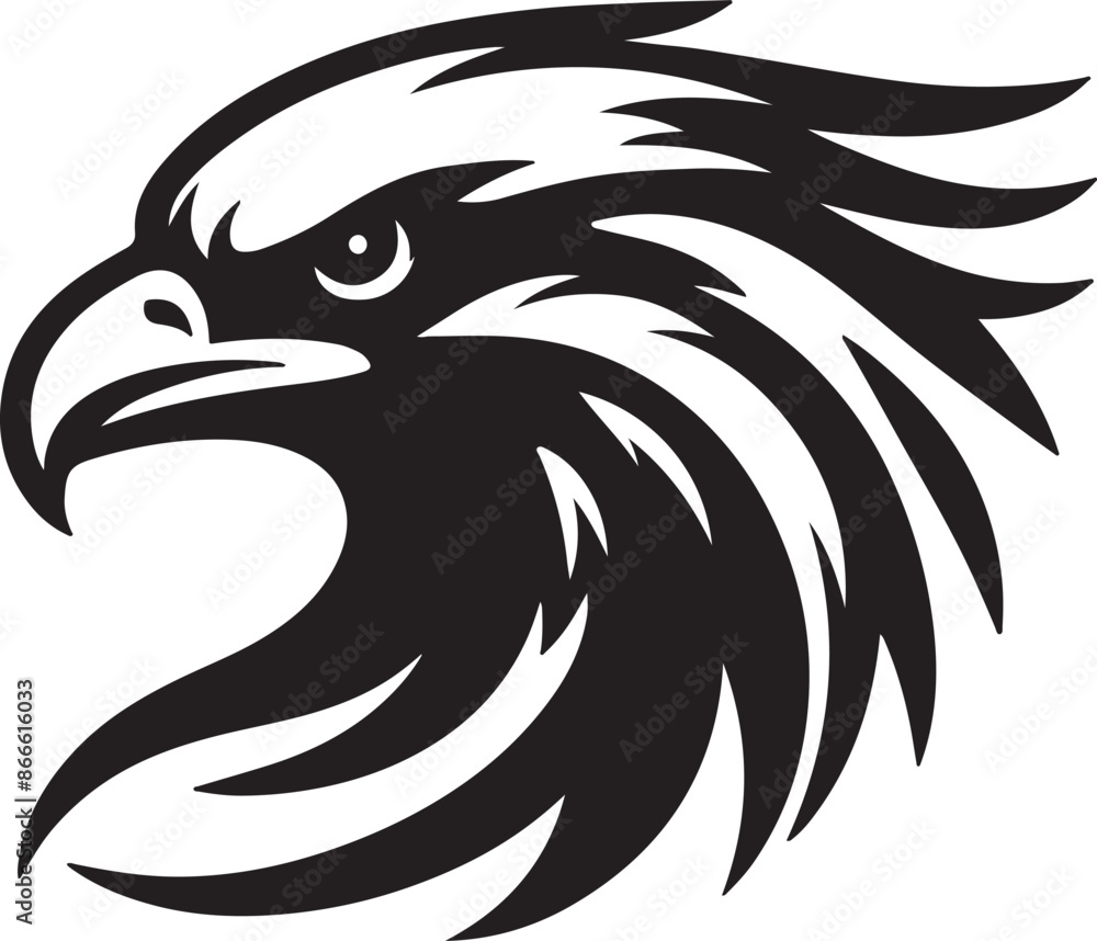 Fototapeta premium Eagle silhouette on a white background