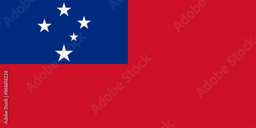Vector SAMOA flag. illustration. EPS10. Illustration of the national flag of Samoa Symbol of patriotism and freedom