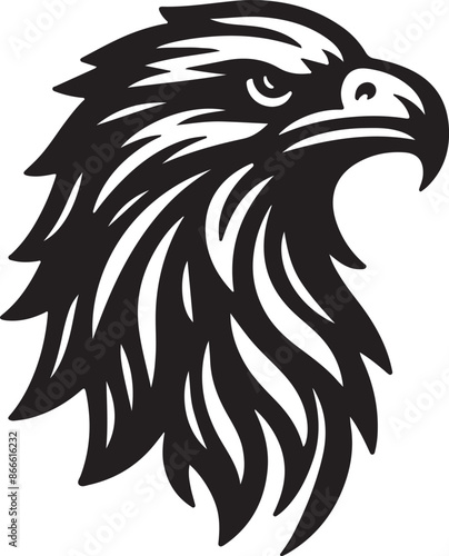 Eagle silhouette on a white background