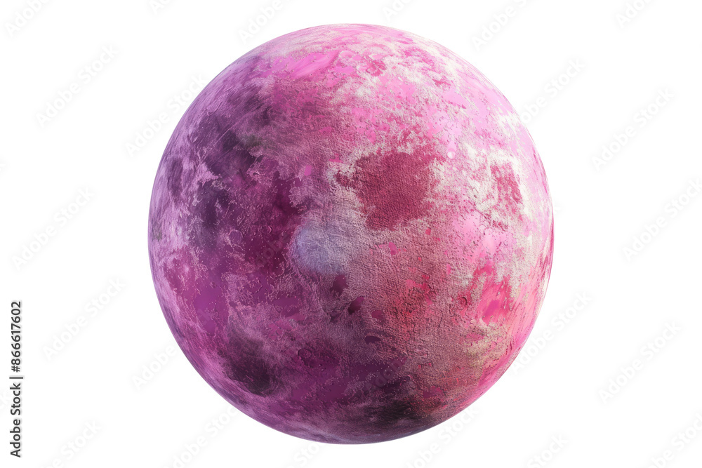 Fototapeta premium Pink planet isolated on transparent background