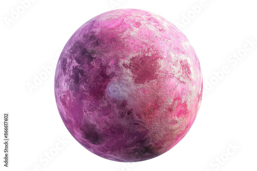 Pink planet isolated on transparent background