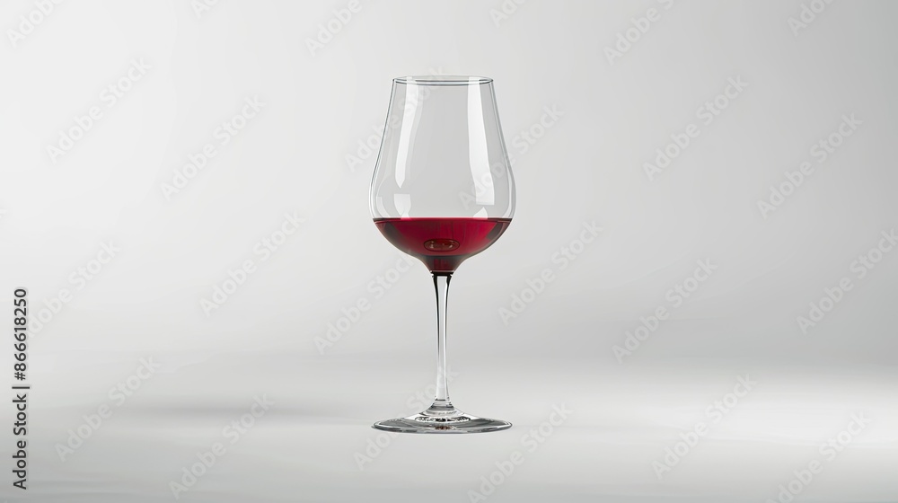 Detailed shot of a red wine glass with pristine clarity on white, ideal for mockups Detailed shot of a red wine glass with pristine clarity on white, ideal for mockups