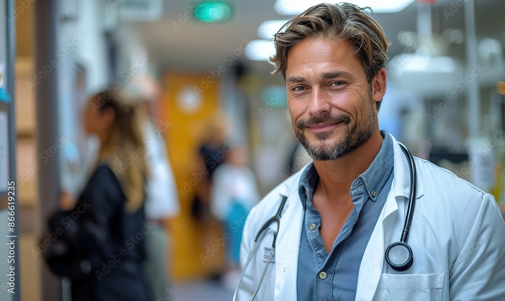 Hospital meeting between doctor and business owner. Hospital meeting between doctor and business owner.