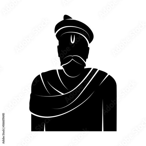 Vector illustration of abstract Bal Gangadhar Tilak portrait on transparent background