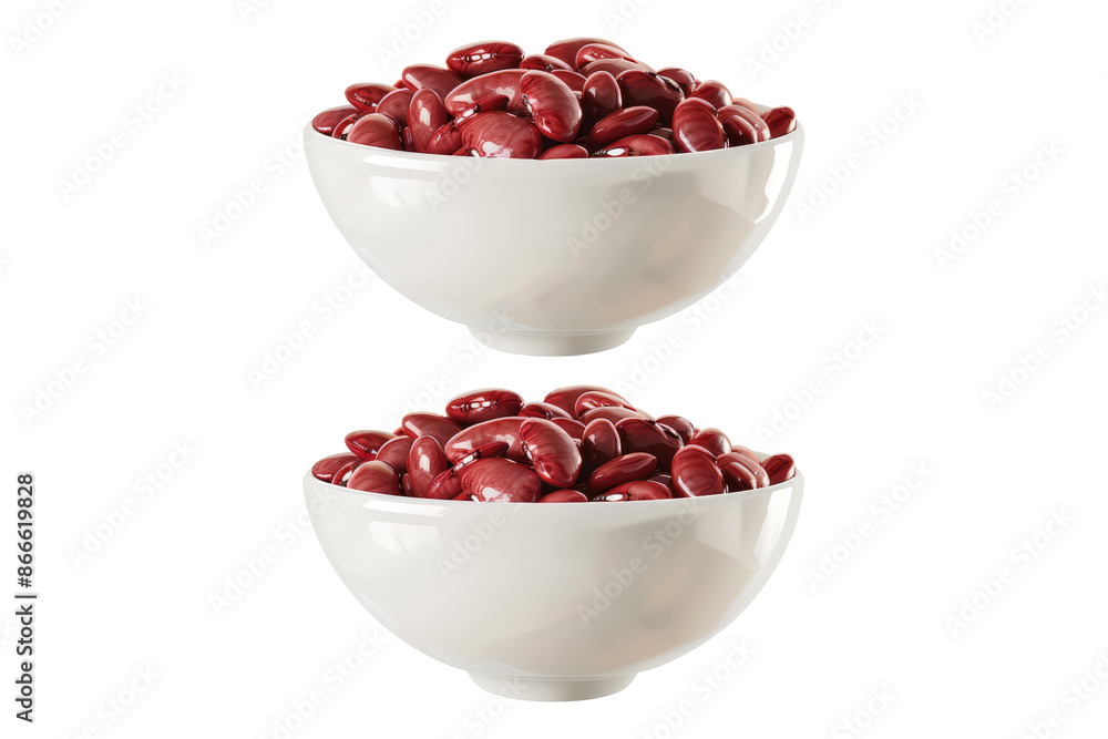 Red beans in a white bowl isolated on transparent background Red beans in a white bowl isolated on transparent background