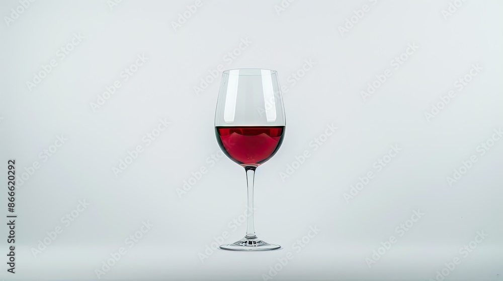High-key photograph of a red wine glass in sharp focus on a plain white background High-key photograph of a red wine glass in sharp focus on a plain white background