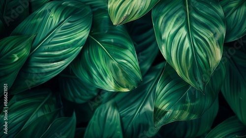 Green tropical plant close-up