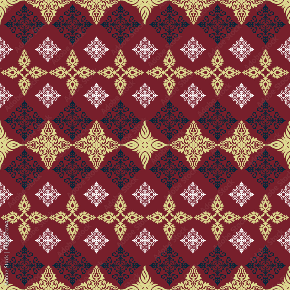 Damask refers to woven fabric with floral or geometric patterns created ...