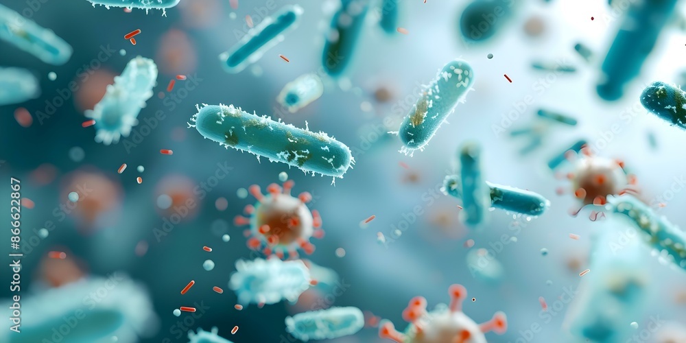 Microscopic View of Probiotics and Virus Cells Structures. Concept Microbiome Research, Bacteria Diversity, Cell Microstructures, Health Science, Probiotic Analysis Microscopic View of Probiotics and Virus Cells Structures. Concept Microbiome Research, Bacteria Diversity, Cell Microstructures, Health Science, Probiotic Analysis