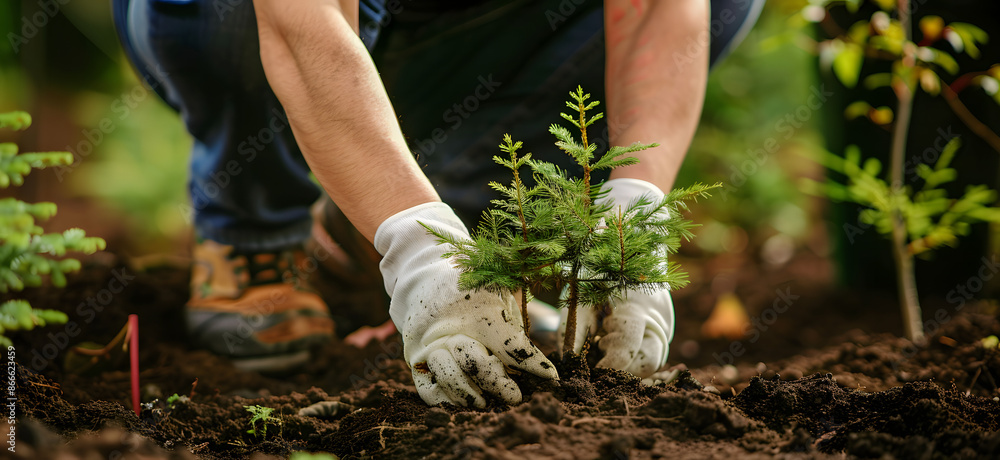 Naklejka premium Dirt to Green: The Journey of Regeneration