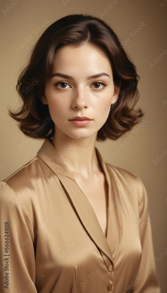 Beautiful elegant woman front view photo Beautiful elegant woman front view photo