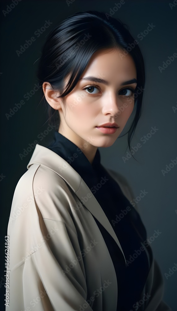 Beautiful elegant woman front view photo Beautiful elegant woman front view photo