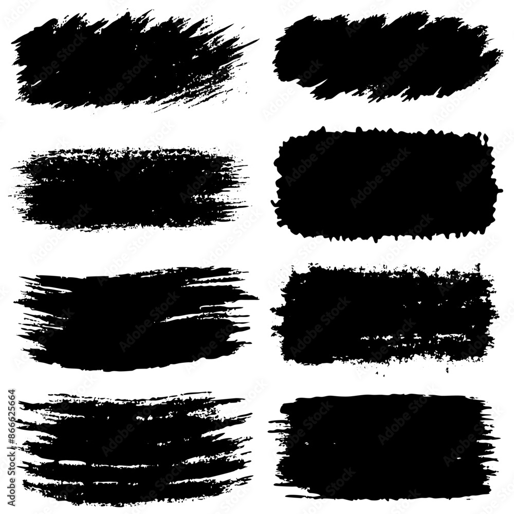 A composition of black brush strokes on a white backdrop A composition of black brush strokes on a white backdrop