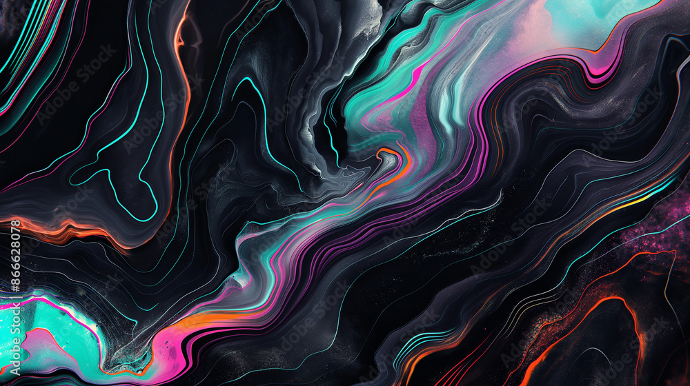 Obraz premium Liquid dark melting abstract wallpaper background