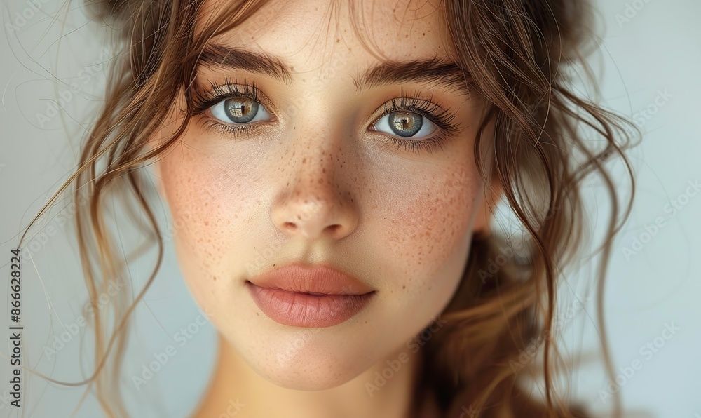 Face skin smooth, woman young beautiful Face skin smooth, woman young beautiful